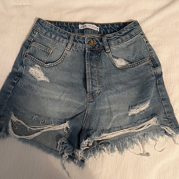 Zara Pants - Zara fringe denim shorts size  us 6